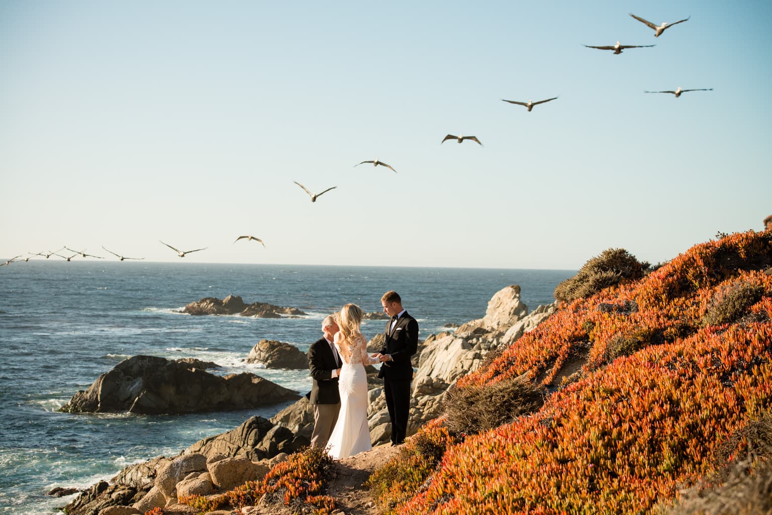 Coastal ceremony officiated at California micro wedding