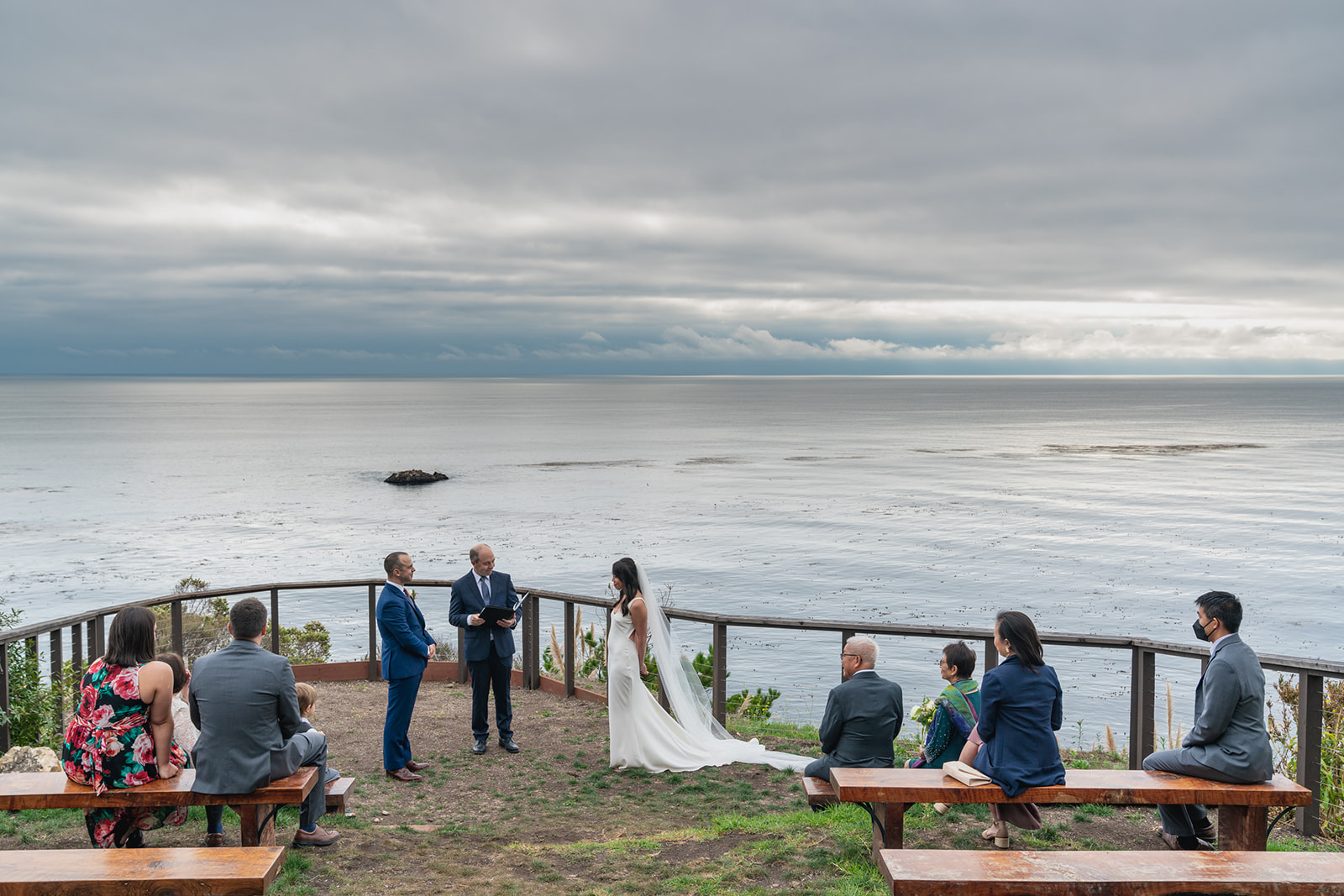 Cliffside ceremony overlooking the Pacific Ocean